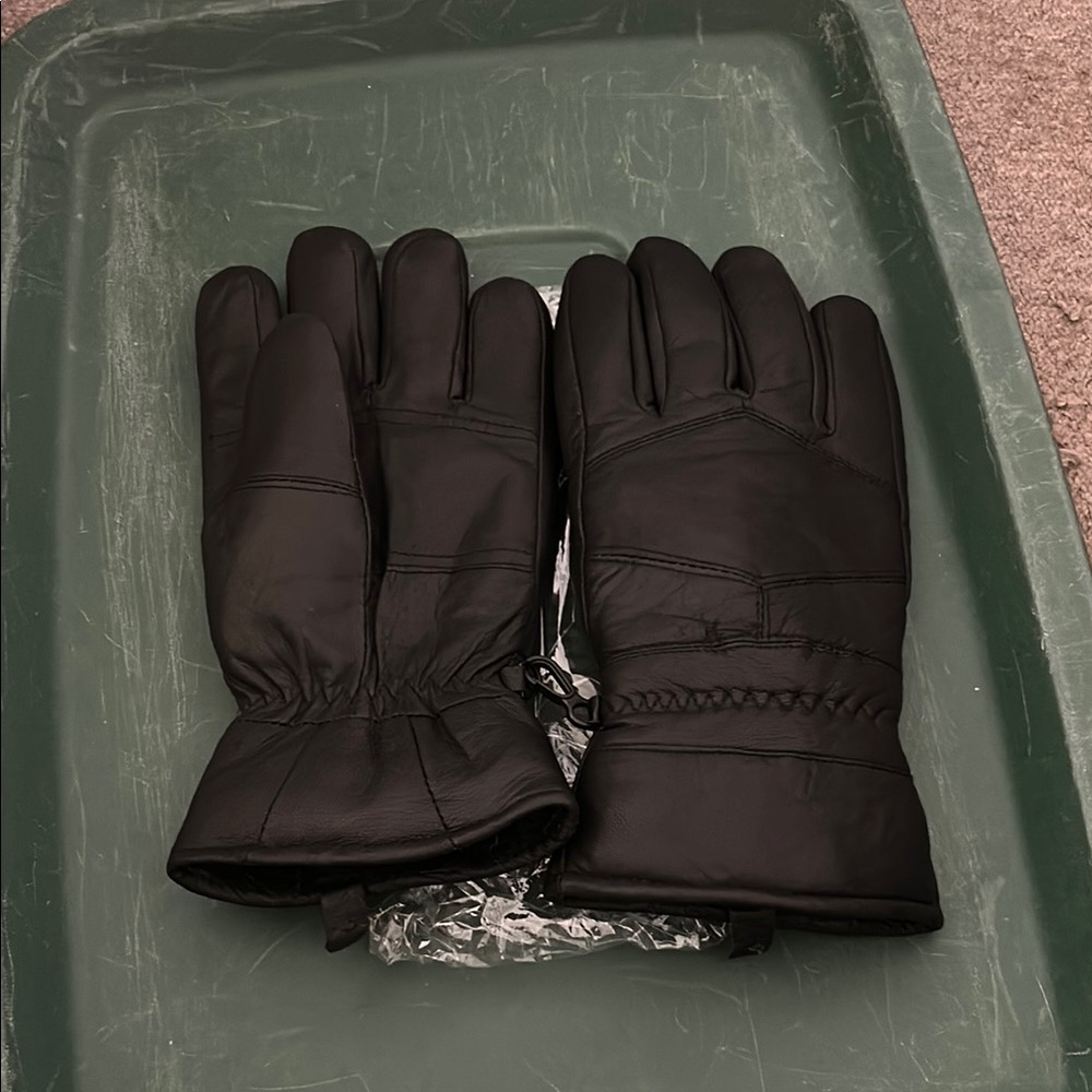 Black Leather Gloves